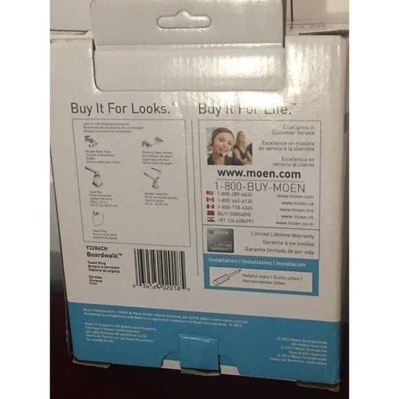 New Moen Boardwalk‎ Chrome Towel Ring Model Y3286CH, BRAND NEW - Picture 2 of 4